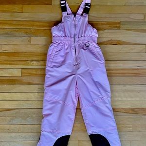 Girls pink snow overalls - Size 7/8